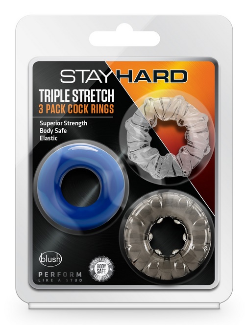 Stayhard Triple Stretch Cockrings 3-pack