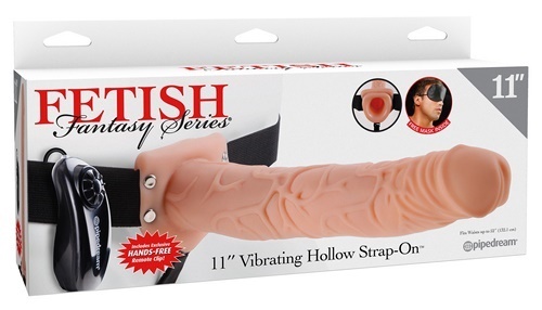 Vibrating Hollow Strap-On 11”