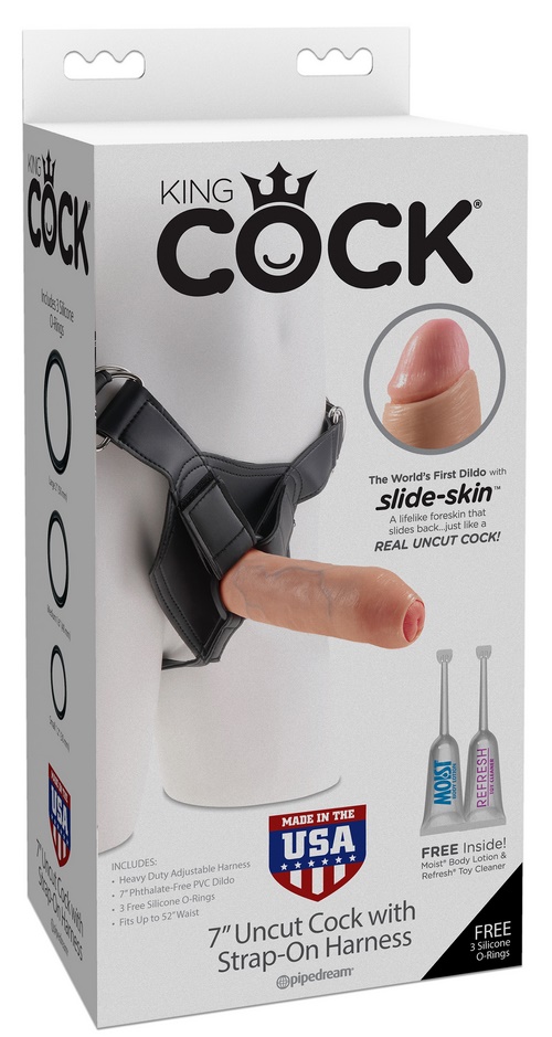King Cock 7” Uncut Cock Harness