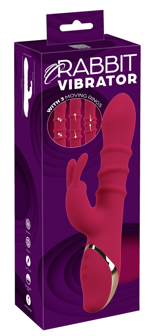 Rabbit Vibrator with 3 Moving Rings