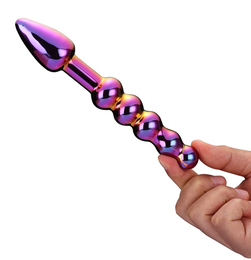 Glamour Glass Ridged Anal Dildo