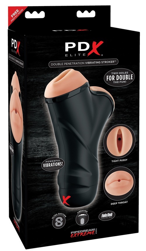 PDX Double Penetration Vibrating Stroker