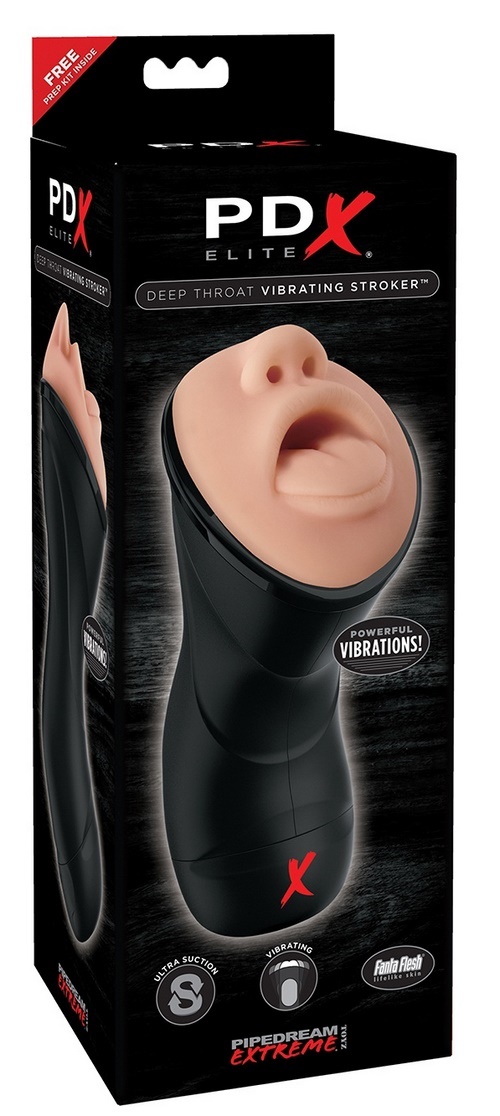 PDX Elite Deep Throat Vibrating Stroker