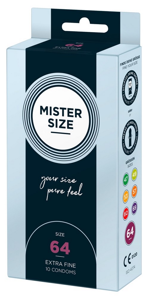 Mister Size -kondomi 64 mm, 10 kpl