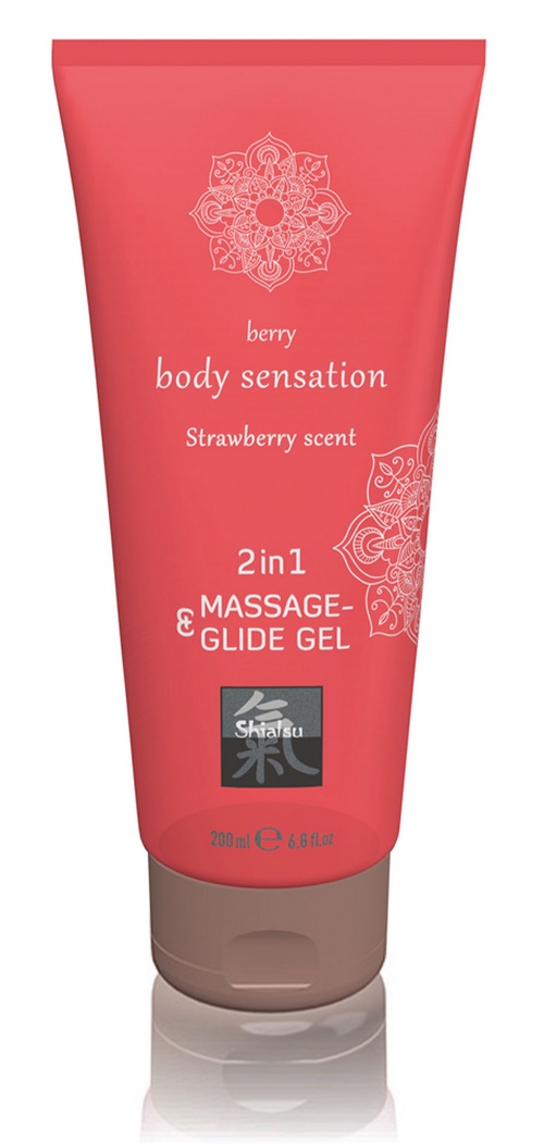 2-in-1 Massage & Glide Gel, mansikka