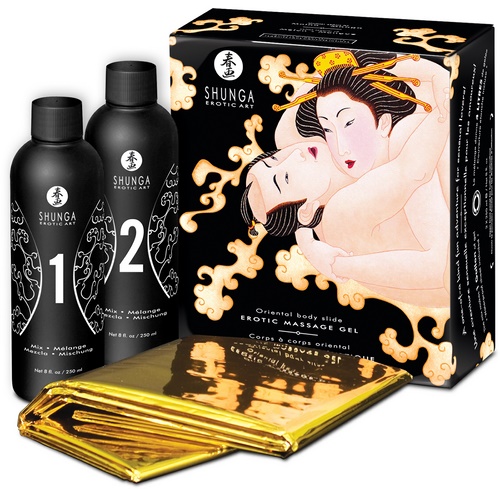 Shunga Erotic Massage Gel Mix & Slide, 2 x 250 ml