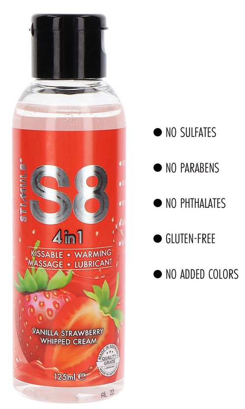 S8 4-in-1 Dessert Lube, 125 ml, mansikka-vanilja