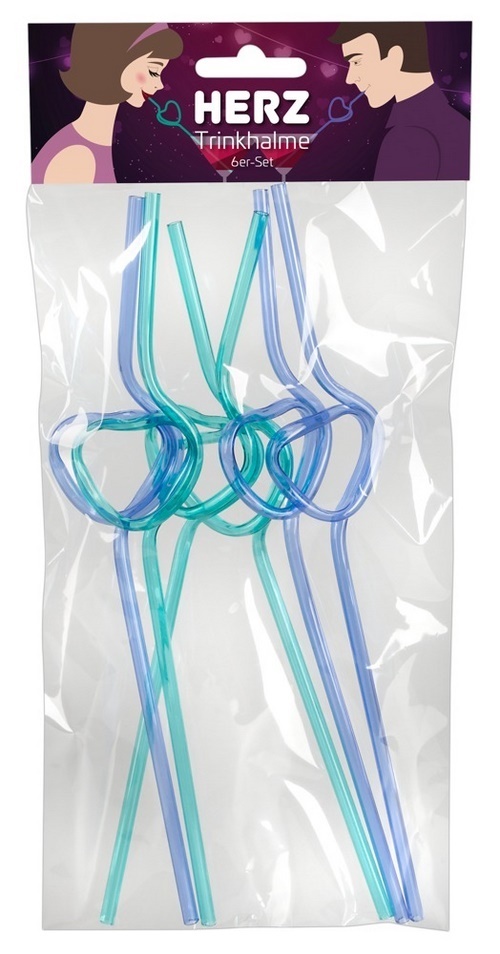 Heart-shaped straws, 6 kpl