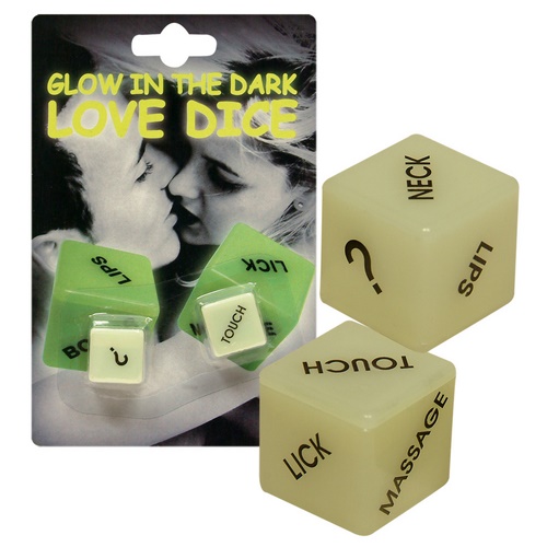 Glow in the dark - love dice