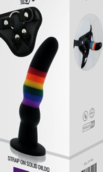 Colorful strap-on dildo, 18/4