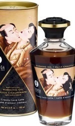 Shunga Warming Oil, creamy love latte, 100 ml