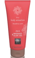 2-in-1 Massage & Glide Gel, mansikka