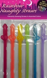 Rainbow Naughty Straws, 6 kpl