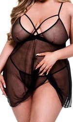 Shirly-babydoll ja stringit, koko XL/2XL